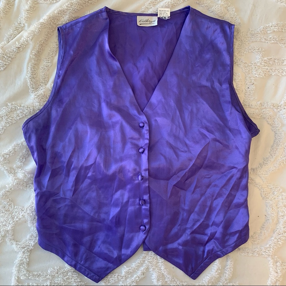 Satin purple vest Size M